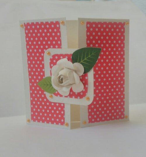 Cartão/convite Artesanal Vermelho e Branco