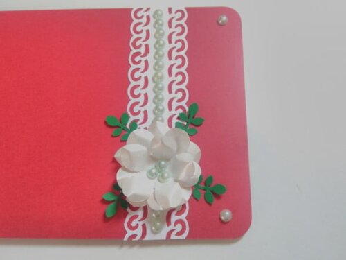 Cartão/convite Artesanal Vermelho e Branco