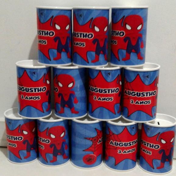 Cofrinho Personalizado Homem Aranha Baby
