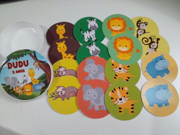Jogo da Memória na Latinha (plástica) Bichinhos Selva Safari