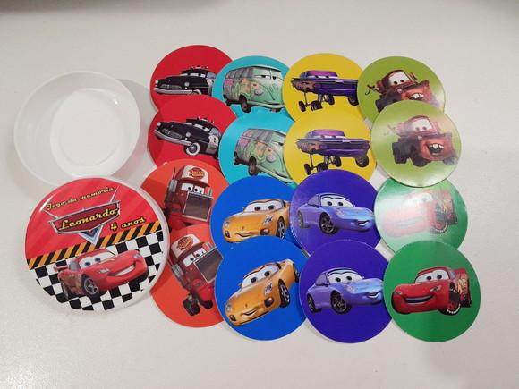 Jogo da Memória na Latinha (plástica) Carros