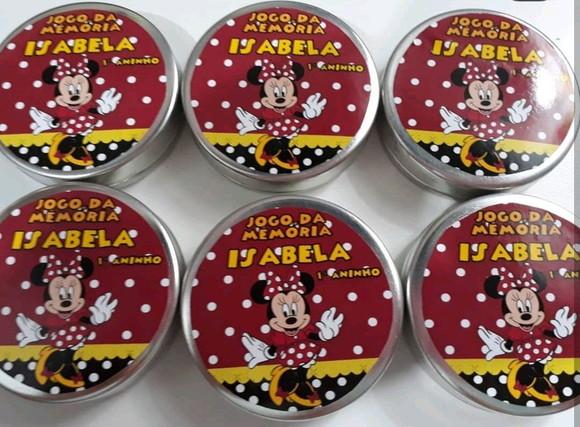 Jogo da Memória na Latinha (plástica) Minnie Vermelha