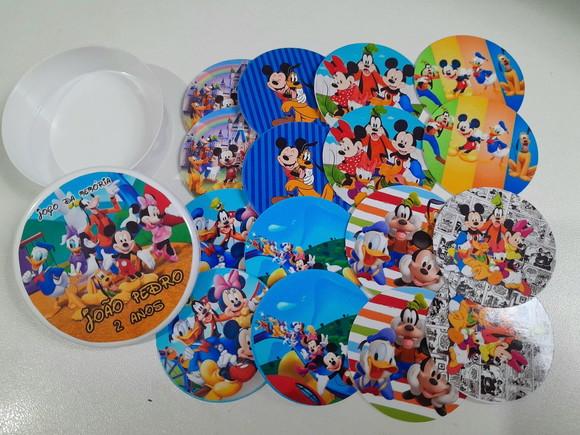 Jogo da Memória na Latinha (plástica) Turma Mickey