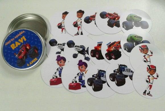 Jogo Memória Latinha Plástica Blaze And The Monster Machine
