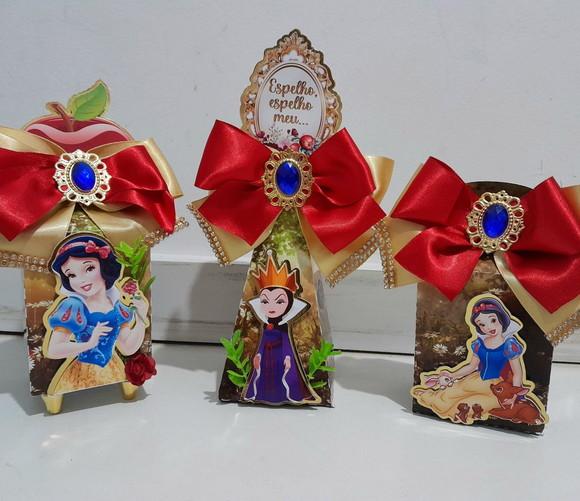 Kit Festa Personalizada Branca Neve Luxo Supremo 45 Peças