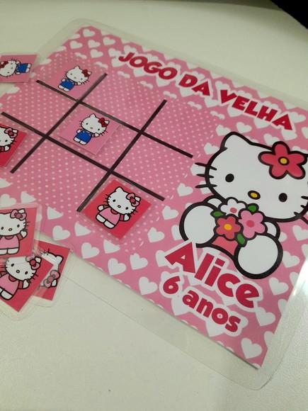 Lembrancinha Jogo da Velha Personalizado Hello Kitty