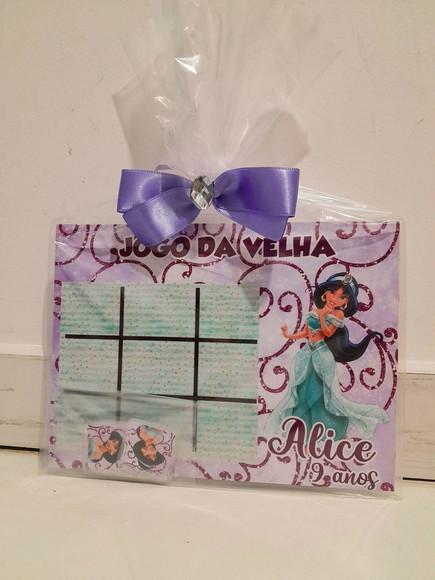 Lembrancinha Jogo da Velha Personalizado Princesa Jasmine