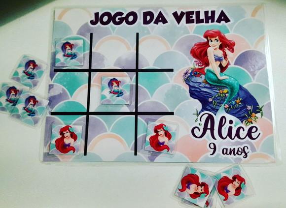Lembrancinha Jogo da Velha Personalizado Sereia Ariel