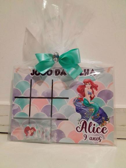 Lembrancinha Jogo da Velha Personalizado Sereia Ariel