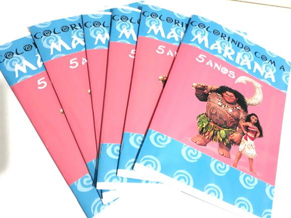 Livro colorir lembrancinha personalizado Moana