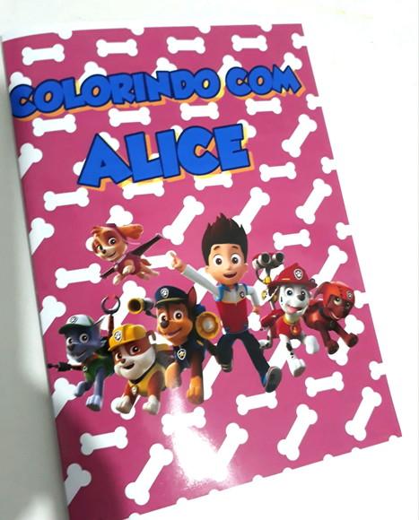 Livro colorir lembrancinha personalizado Patrulha Canina