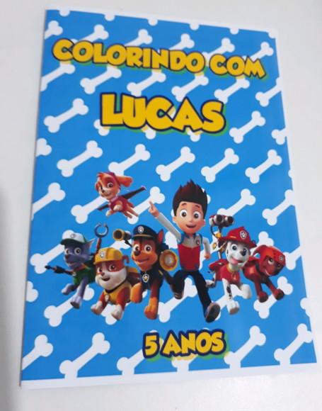 Livro colorir lembrancinha personalizado Patrulha Canina