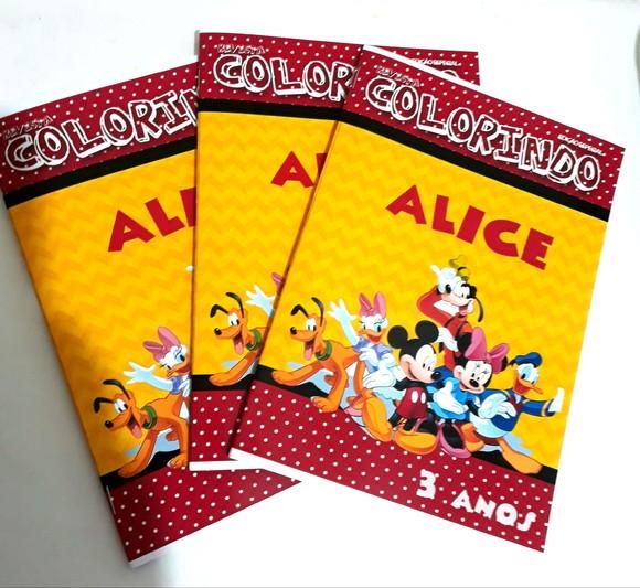 Livro colorir lembrancinha personalizado Turma Mickey