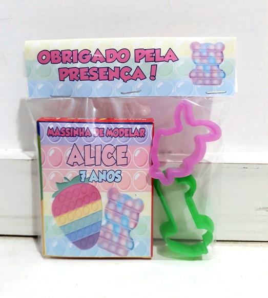 Massinha modelar com forminha personalizada Pop it