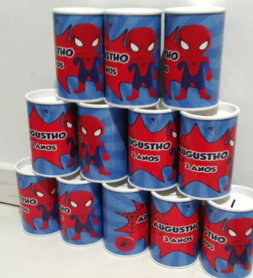 Cofrinho Personalizado Homem Aranha Baby