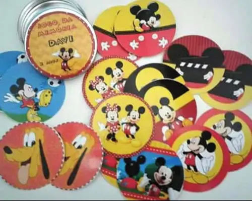 Jogo da Memória na Latinha (plástica) Mickey