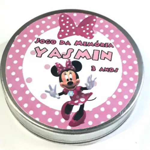 Jogo da Memória na Latinha (plástica) Minnie Rosa