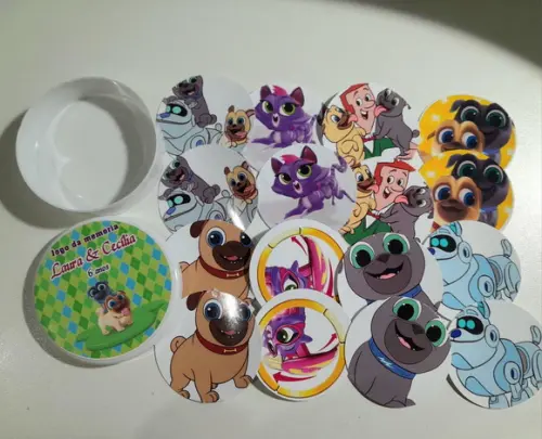 Jogo da Memória na Latinha (plástica) Puppy Dogs Pals