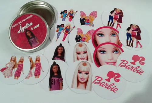 Jogo da Memória na Latinha Plástica Barbie