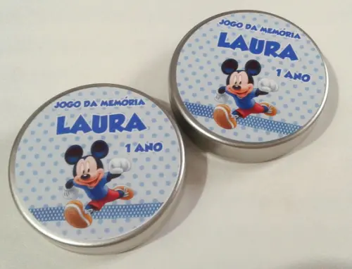 Jogo da Memória na Latinha Plástica Minnie Rosa