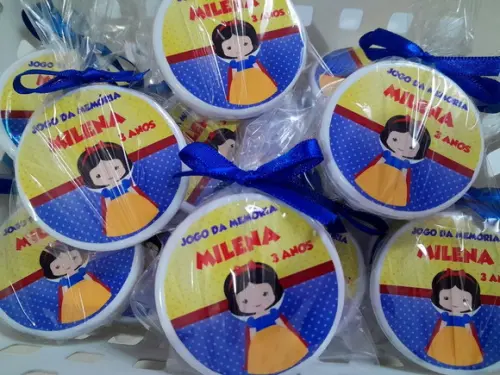 Jogo da Memória na Latinha Plástica Branca de Neve Cute