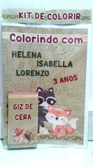 Kit de colorir Animais do bosque