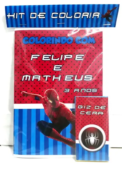 Kit de colorir homem aranha