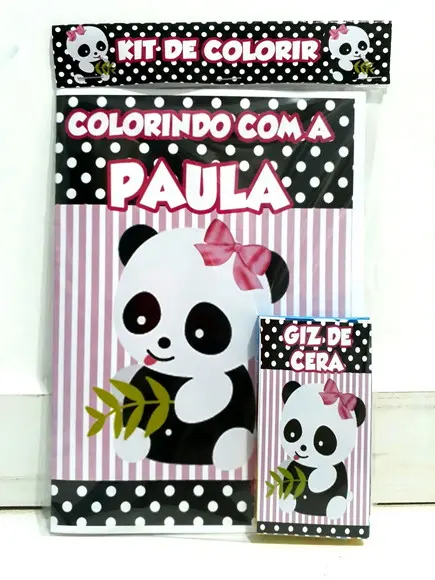 Kit de colorir Panda Menina