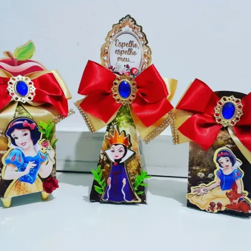 Kit Festa Personalizada Branca Neve Luxo Supremo 15 Peças
