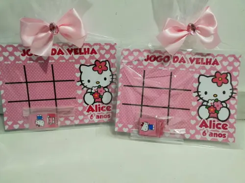 Lembrancinha Jogo da Velha Personalizado Hello Kitty