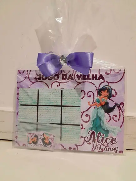 Lembrancinha Jogo da Velha Personalizado Princesa Jasmine