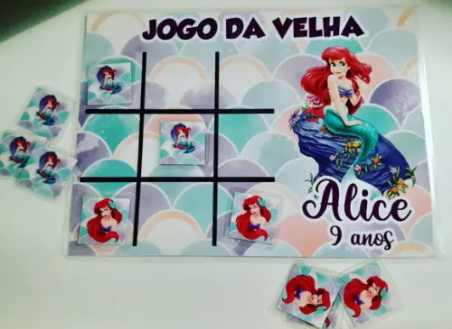 Lembrancinha Jogo da Velha Personalizado Sereia Ariel