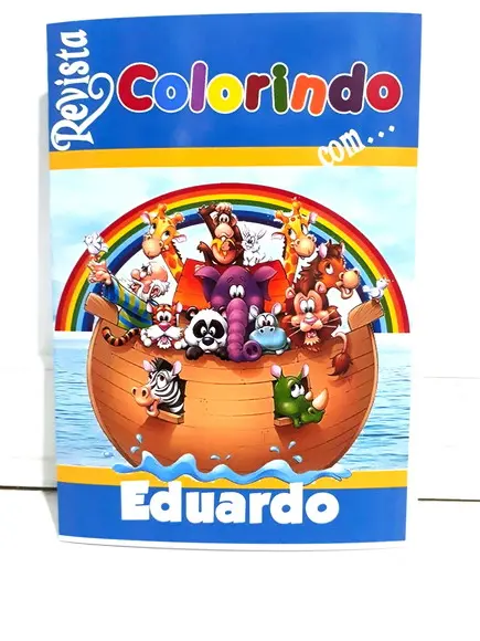 Livro colorir lembrancinha personalizado Arca de Noé