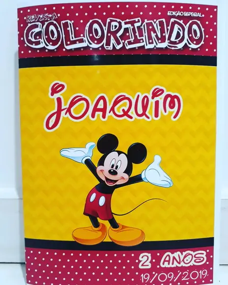 Livro colorir lembrancinha personalizado Mickey