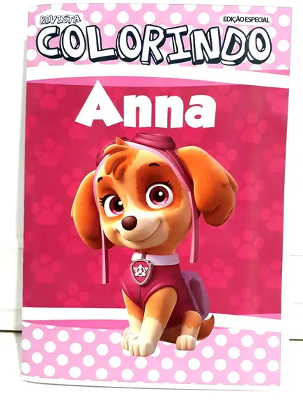 Livro colorir lembrancinha personalizado Patrulha Canina