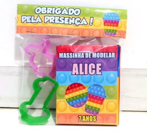 Massinha modelar com forminha personalizada Pop it