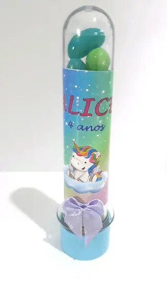 Tubete personalizado unicórnio nos B