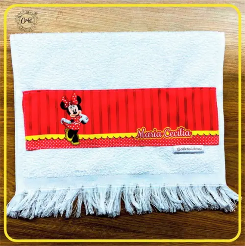 Toalha Lavabinho Minnie Vermelha
