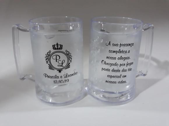 Caneca de Gel de 450 ml Personalizada Frente e Verso