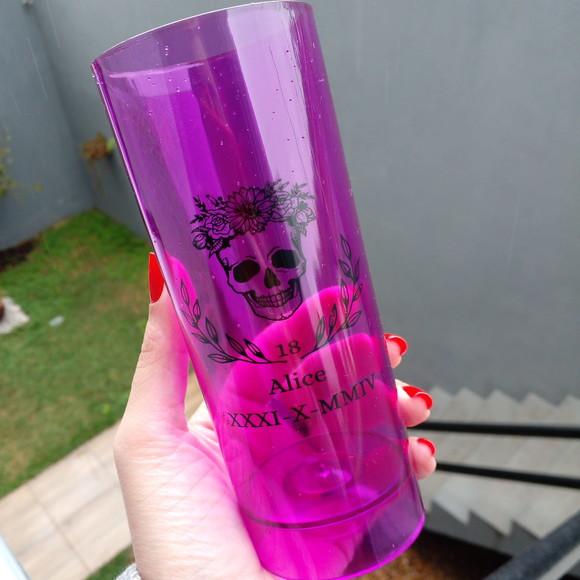 Copo Long com Luz Neon Pisca