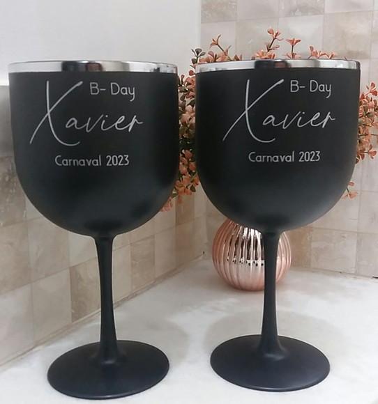 Gin Preto Fosco 450 ml com Borda Metalizada Personalizada