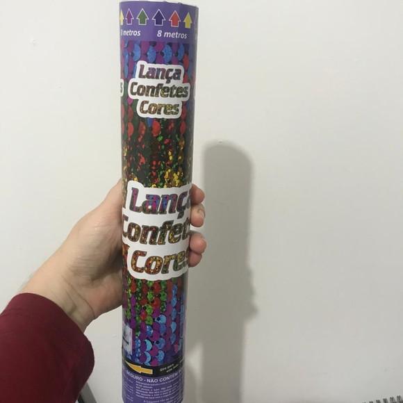 Lança Confetes Metalizado 30 cm Lacre de Segurança