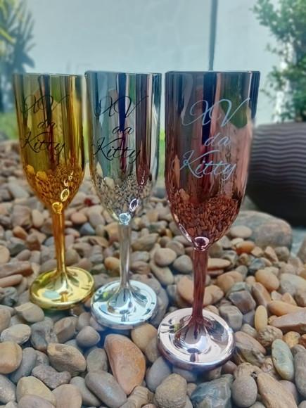 Taça Champanhe Metalizada Personalizada