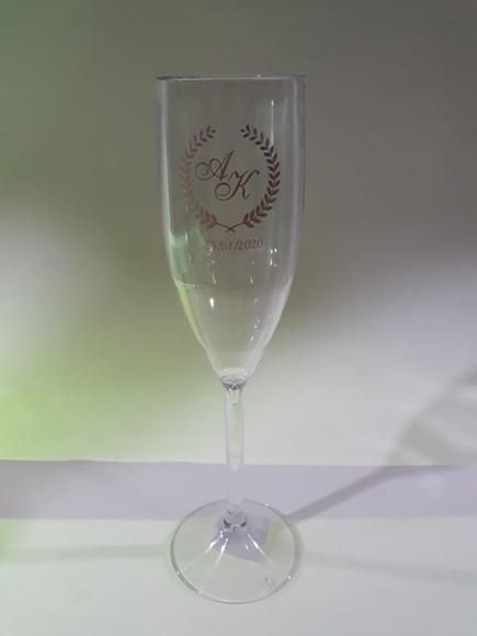 Taça de Champanhe Personalizada - Verso Grátis
