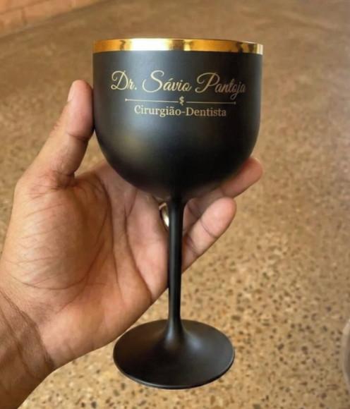 Taça Gin Preto Fosco com Borda 450 ml Personalizada