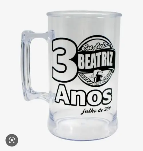 Caneca de Chopp Acrílica Personalizada 500ml