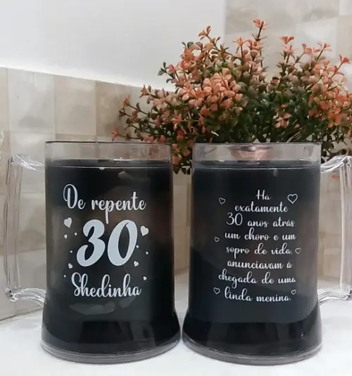 Caneca de Gel de 450 ml Personalizada Frente e Verso