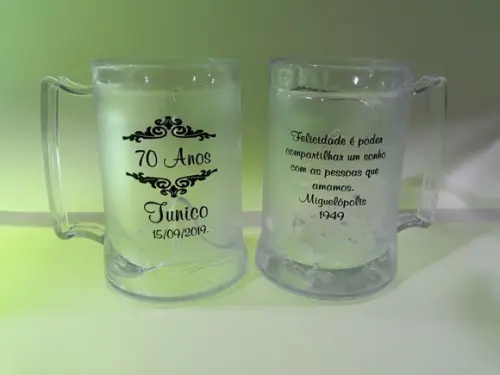 Caneca de Gel de 450 ml Personalizada Frente e Verso