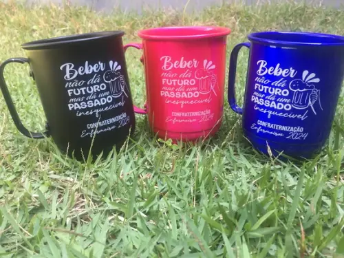 Canecas de Alumínio 500 ml Personalização 1 Cor
