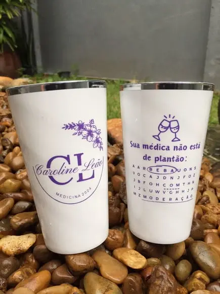 Copo Twister 500 ml Personalizado com Borda Metalizada